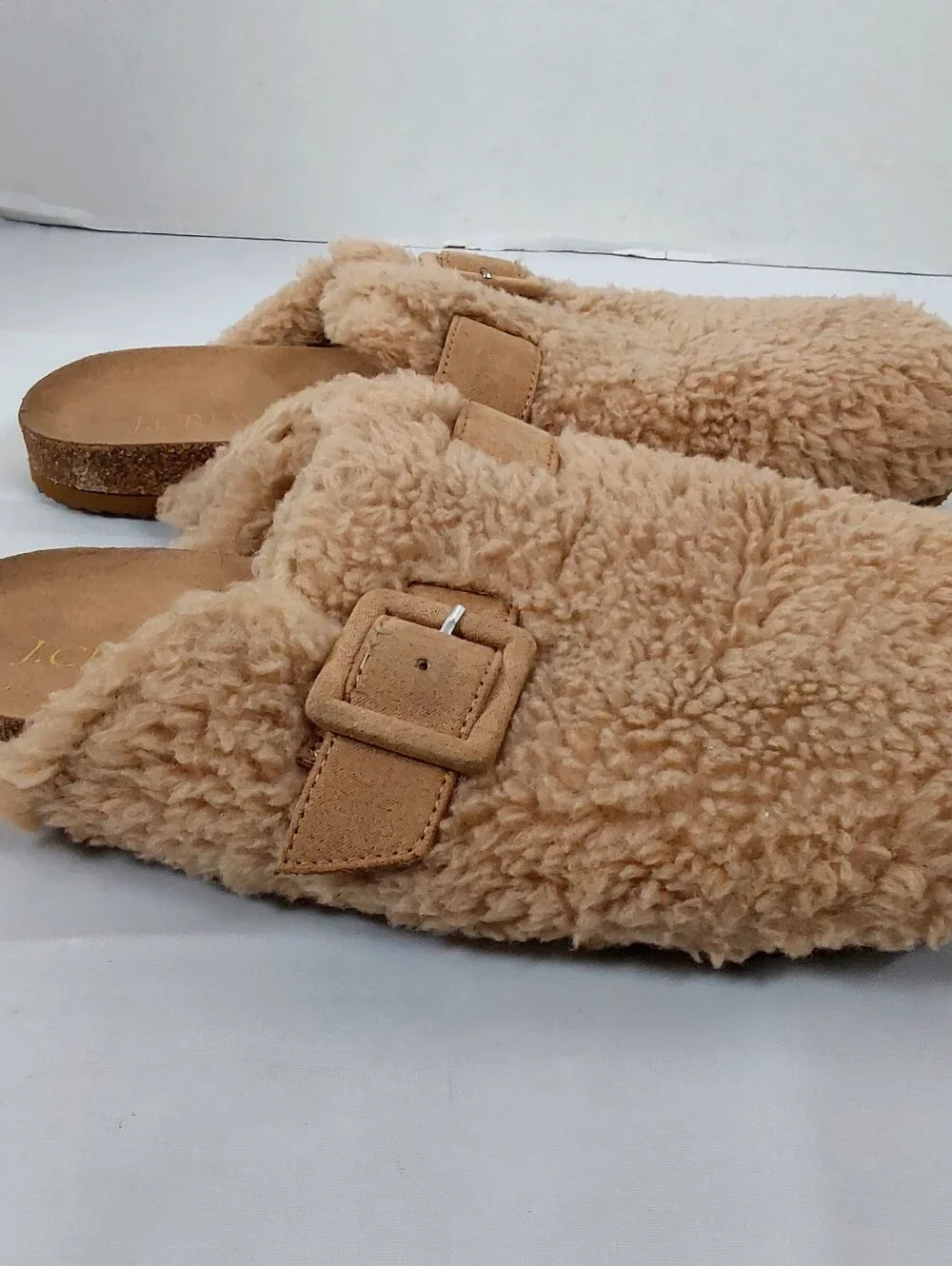 J Crew Buckle clog slippers